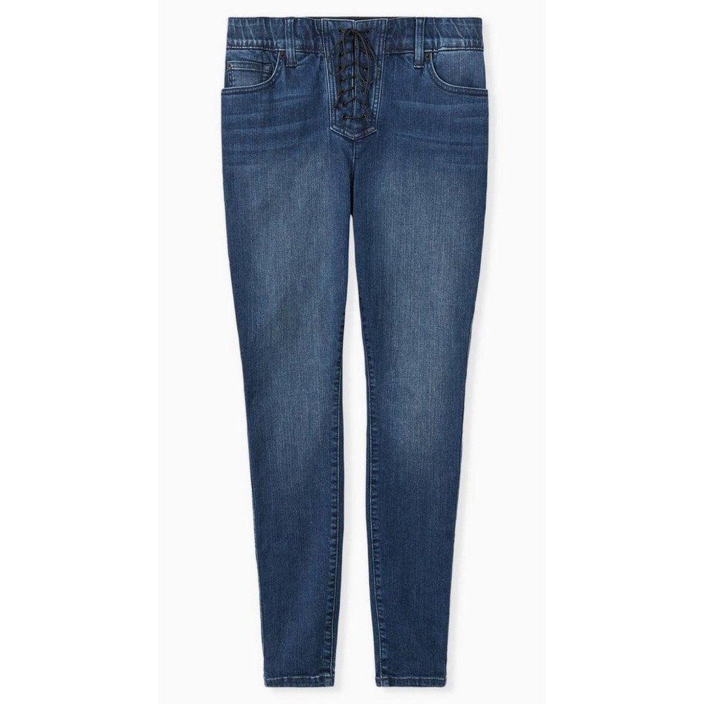 Torrid Womens Bombshell Skinny Lace-up High Rise Blue Jeans Size 22R